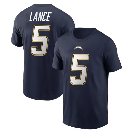 Discover Trey Lance #5 Los Angeles Name and Number - Navy, Size S to 5XL