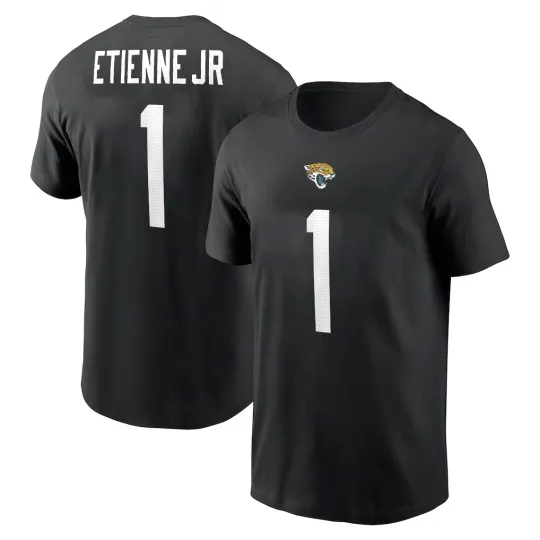 Discover Travis Etienne Jr.#1 Jacksonville Name and Number - Black, Size S to 5XL