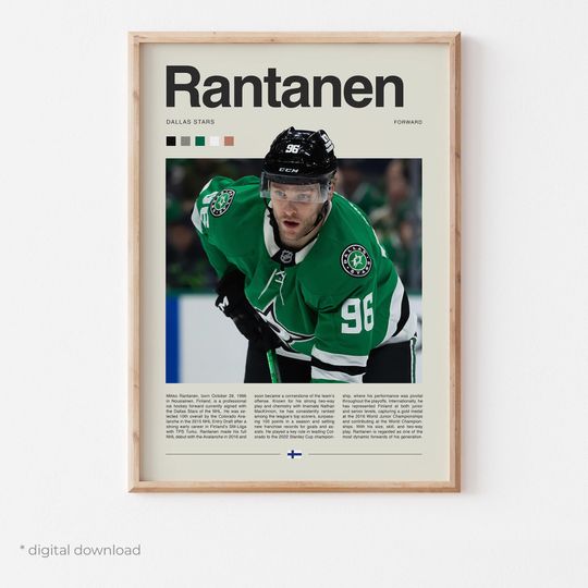 Discover Mikko Rantanen Poster  Ice Hockey Wall Art Digital Download, High-Resolution Hockey Prints