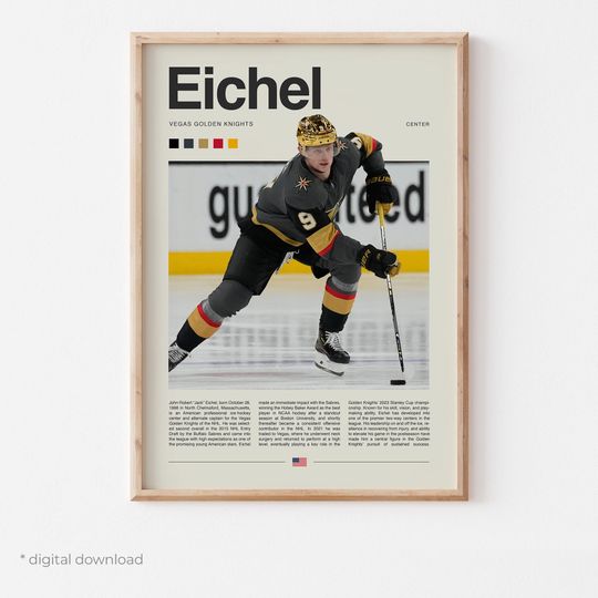 Discover Jack Eichel Poster  Ice Hockey Wall Art Digital Download, High-Resolution Hockey Prints