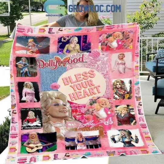 Dolly Parton Bless Your Heart Dollywud Fleece Blanket