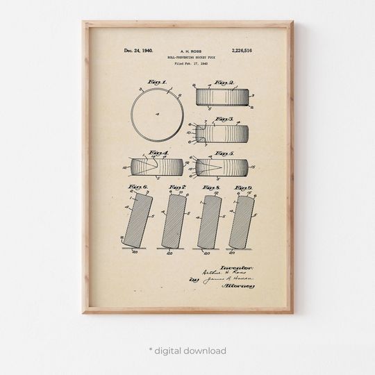Discover Vintage Hockey Poster  Hockey Puck Patent Print, Unique Gift for Sports Lovers, Office Decor