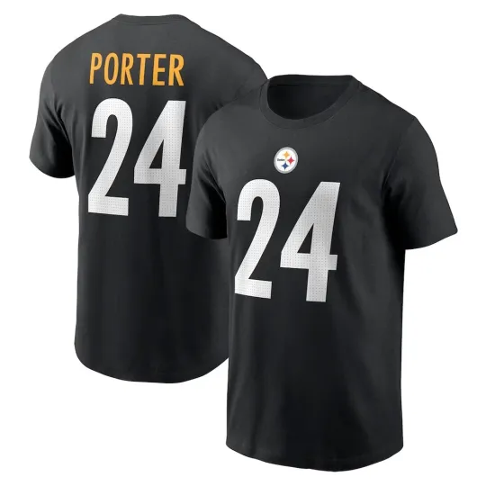 Discover Joey Porter Jr. #24 Pittsburgh Name and Number - Black, Size S to 5XL