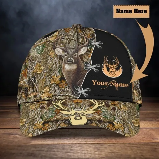 Discover Customized Hunting Cap For Dad 3D Full Printed Deer Hunting Cap For Man