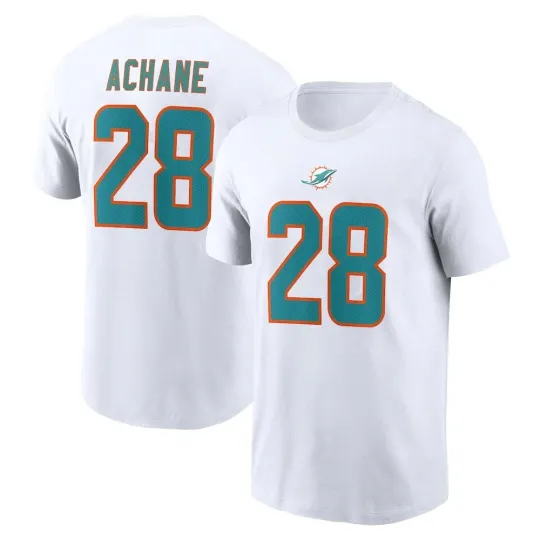 Discover De'Von Achane #28 Miami Name and Number - Black, Size S to 5XL