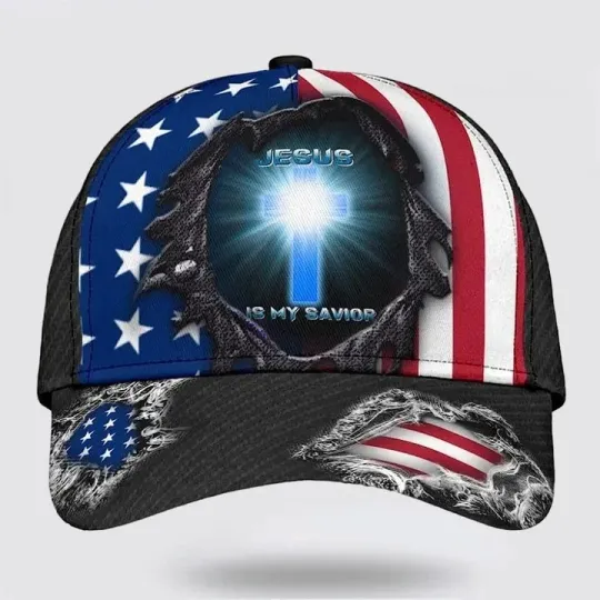 Discover Jesus Is My Savior Cross Light Baseball Cap Christian Hats For Men and Women