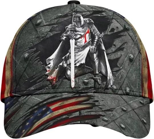 Discover Knight Jesus All Over Print Baseball Cap Christian For Men Women