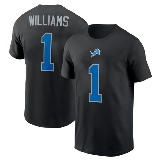 Discover Jameson Williams #1 Detroit Name and Number - Black, Size S to 5XL
