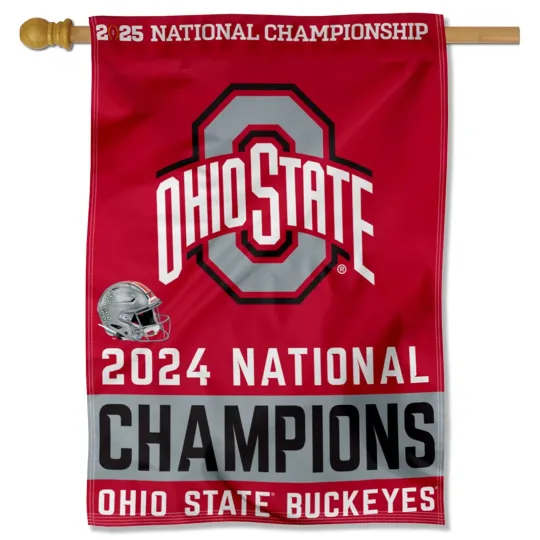 Discover Ohio State Buckeyes Football 2024 Champions House Flag
