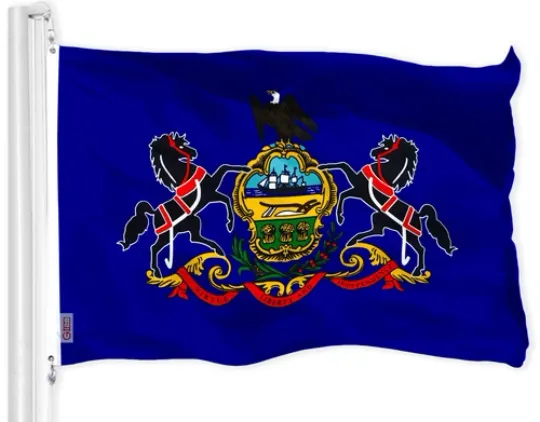 Pennsylvania State Flag with Brass Grommets