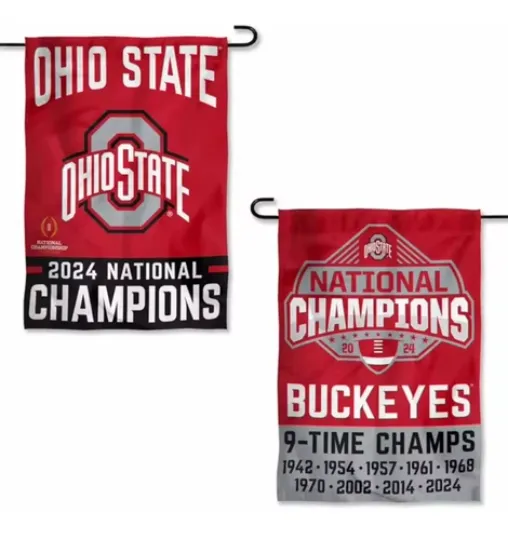 Discover Ohio State Buckeyes Champs GARDEN FLAG 12” X 18” Ohio State Premium Garden Flag