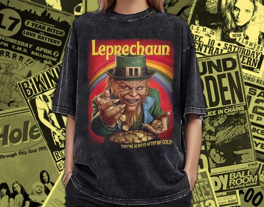 Discover Vintage Washed Leprechaun T-Shirt: St Patrick's Day Irish Tee LP001