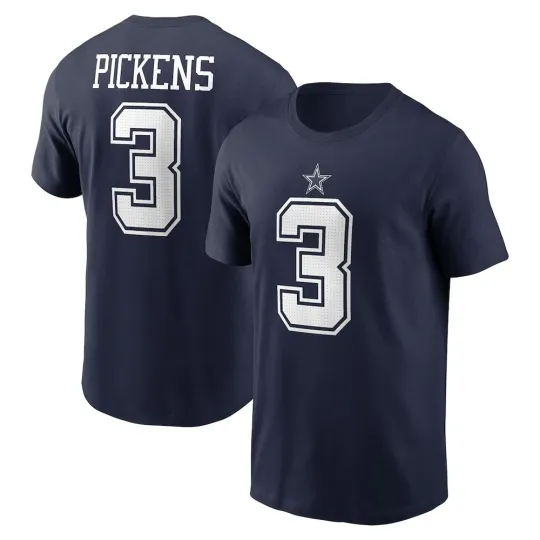 Discover George Pickens #3 Dallas Football Name and Number - Navy, Size S to 5XL