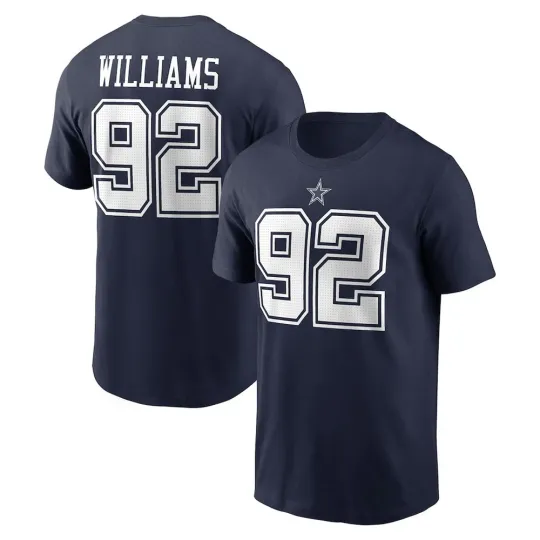 Discover Quinnen Williams #92 Dallas Football Name and Number - Navy, Size S to 5XL