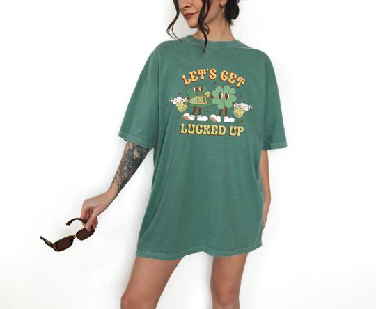 Discover Retro St Patty's Day Comfort Colors Shirt, Let's get Lucked Up, Vintage St Patricks Day T Shirt