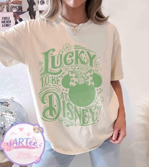 Discover Lucky To Be At Disney St Patrick's Day Shirt, Minnie Shamrock Tee, Disney Irish Family Trip Shirt
