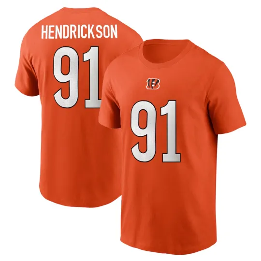 Discover Trey Hendrickson #91 Cincinnati Football Name and Number - Orange, Size S to 5XL