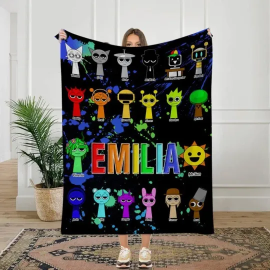 Discover Sprunki Character Blanket, Perfect for Gamers and Music Enthusia