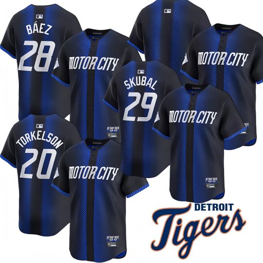 Personalized Detroit Tigers Navy , Custom Name & Number, 2024 City Connect Limited Jersey Gift