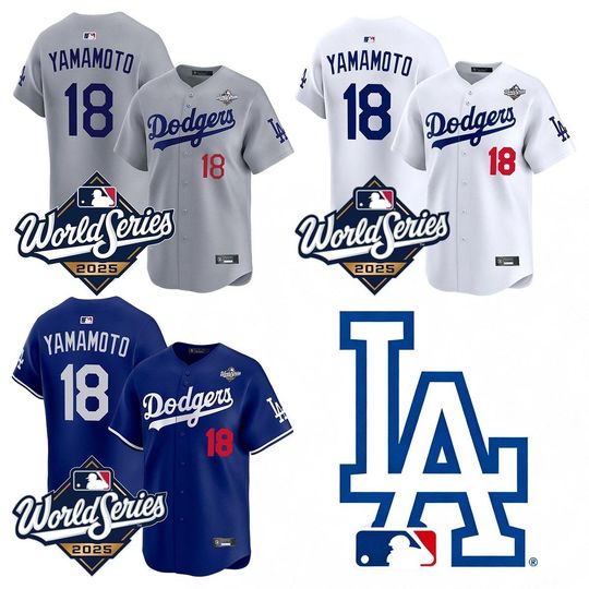 Discover Personalized Los Angeles Dodgers Jersey, Custom Name & Number, Embroidered #18Yoshinobu Yamamoto Gift