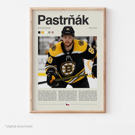 David Pastrnak Poster  Ice Hockey Wall Art
