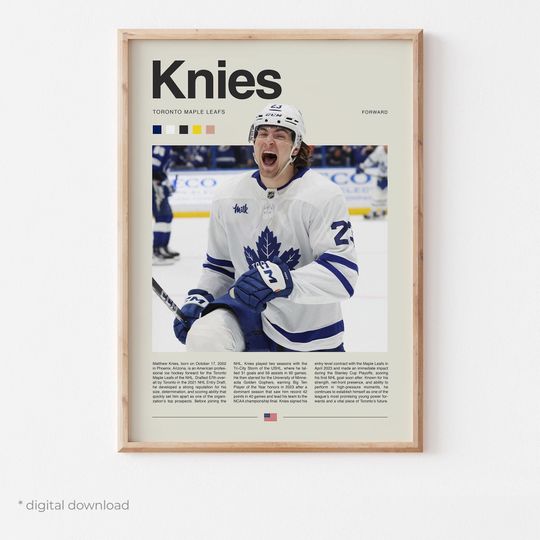 Discover Matthew Knies Poster  Ice Hockey Wall Art Digital Download, High-Resolution Hockey Prints