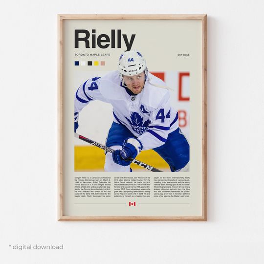 Discover Morgan Rielly Poster  Ice Hockey Wall Art Digital Download, High-Resolution Hockey Prints