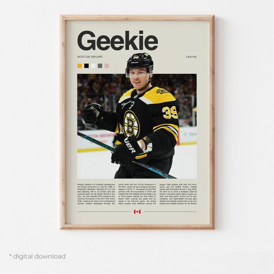 Discover Morgan Geekie Poster  Ice Hockey Wall Art Digital Download, High-Resolution Hockey Prints
