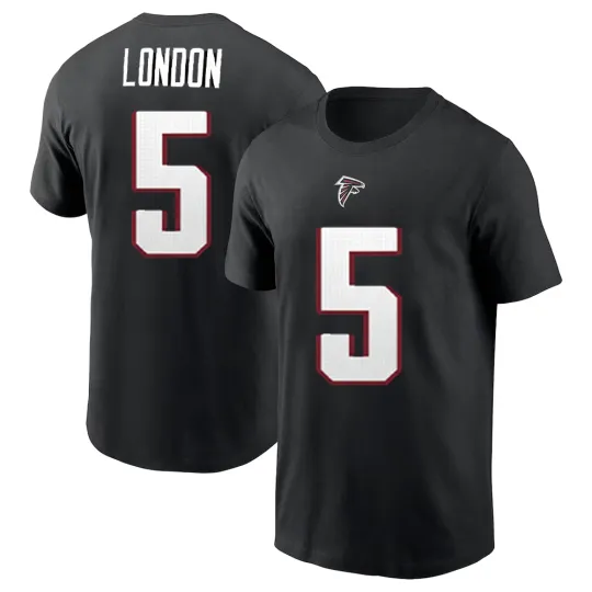 Drake London #5 Atlanta Falcons Name and Number - Black, Size S top 5XL