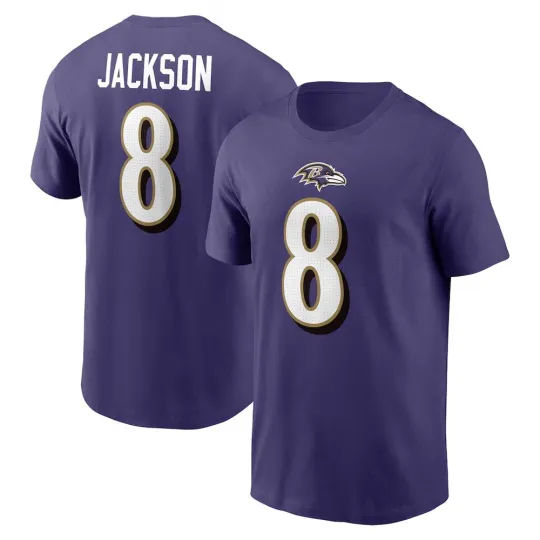 Discover Lamar Jackson #8 Baltimore Football Name and Number - Size S to 5XL