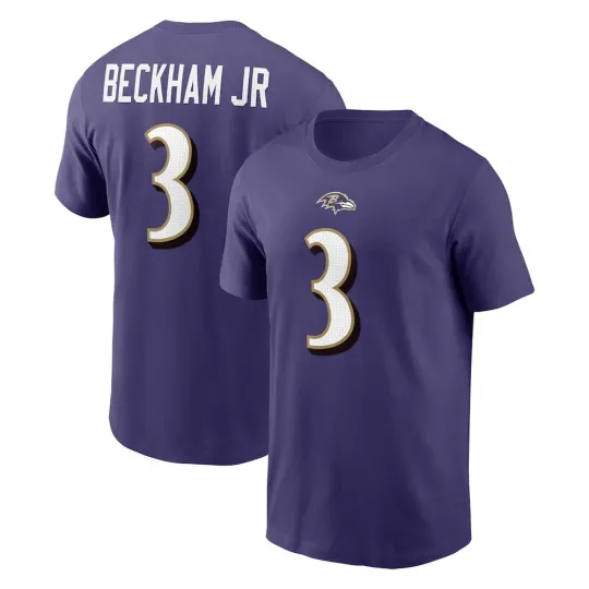 Discover Odell Beckham Jr. #3 Baltimore Football Name and Number - Purple, Size S to 5XL