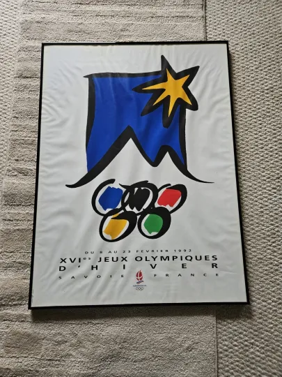 Discover Original Framed 16th Olympic Winter Games Poster Framed Limited Edition French