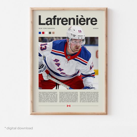 Discover Alexis Lafreniere Poster  Ice Hockey Wall Art
