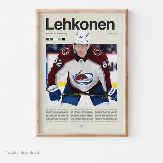 Discover Artturi Lehkonen Poster  Ice Hockey Wall Art