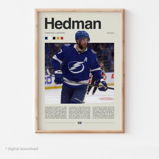 Discover Victor Hedman Poster  Ice Hockey Wall Art