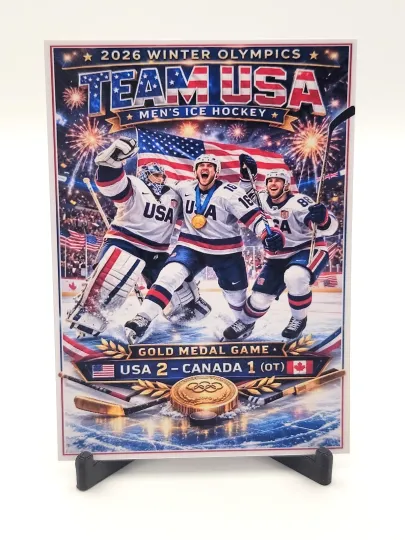 2026 Winter Olympics Team USA Men’s Hockey Gold Medal Game Custom Card