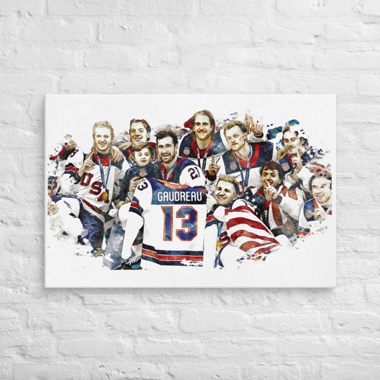 Discover 2026 Team USA Hockey Olympics Gold Medal Johnny Gaudreau Tribute Canvas Art - Canvas