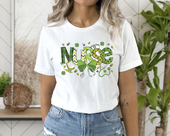 Discover St. Patrick's Day Nurse Shamrock Shirt: Nurse Stethoscope Tee