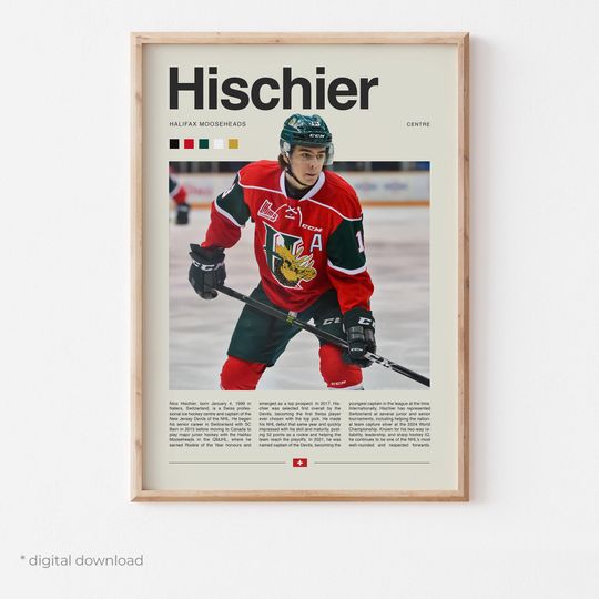 Discover Nico Hischier Poster #2  Ice Hockey Wall Art