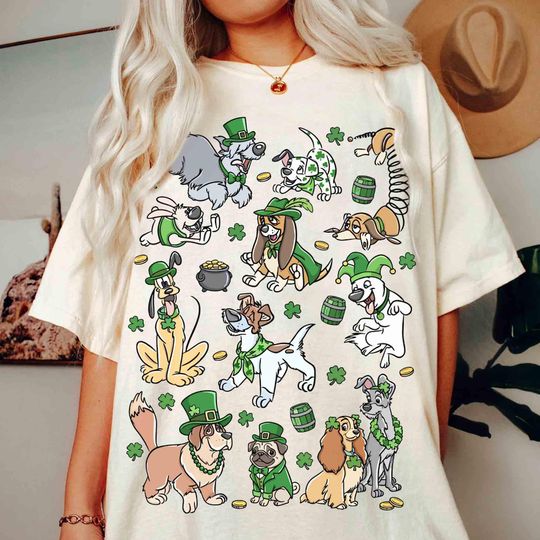 Discover Disney Dogs Happy St. Patricks Day 2026 T-shirt, Shenanigans Lucky Day Gifts