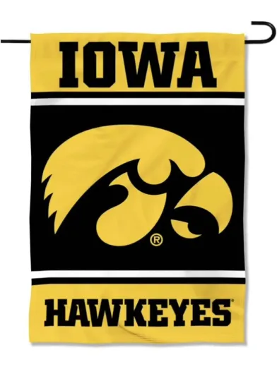Discover Iowa Hawkeyes Premium Garden Flag 12” X 18” Hawkeyes Double Sided Yard Flag