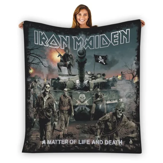 Discover Iron Maiden Warm Single-Side Printing Flannel Fleece Blanket