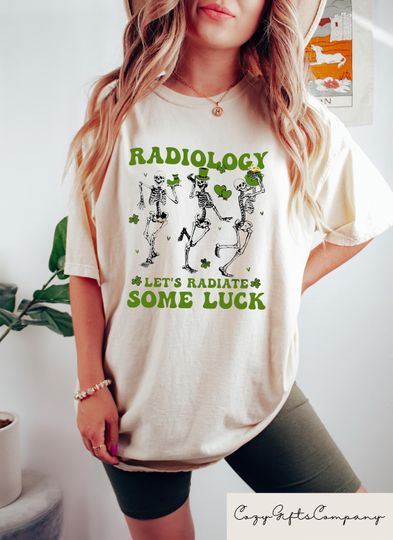 Discover Radiate Luck St Patricks T-shirt, Radiology St Patricks Shirt, Rad Tech St Pattys Sweatshirt, Radiologist Tech Gift, Skeleton St Paddy's Tee