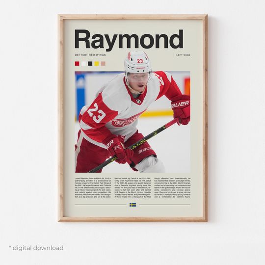 Discover Lucas Raymond Poster  Ice Hockey Wall Art