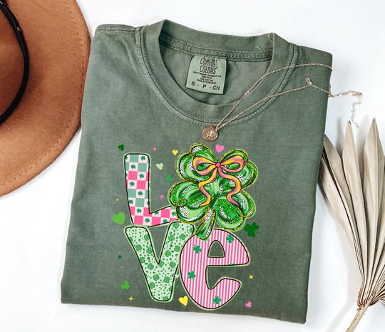 Discover Comfort Colors St Patrick's Day Love Shirt, Shamrock Love Tshirt, Irish Apparel, Shamrock Lucky Outfit