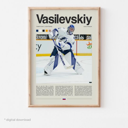 Discover Andrei Vasilevskiy Poster  Ice Hockey Wall Art