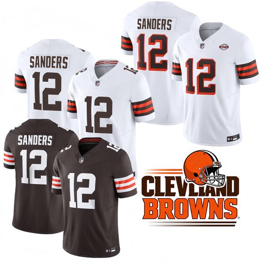 Discover Personalized Cleveland Browns  Jersey, Custom Name & Number, Embroidered  #12 Shedeur Sanders All Stitched Limited Player Jersey  Gift