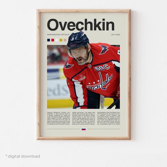 Discover Alex Ovechkin Poster  Ice Hockey Wall Art