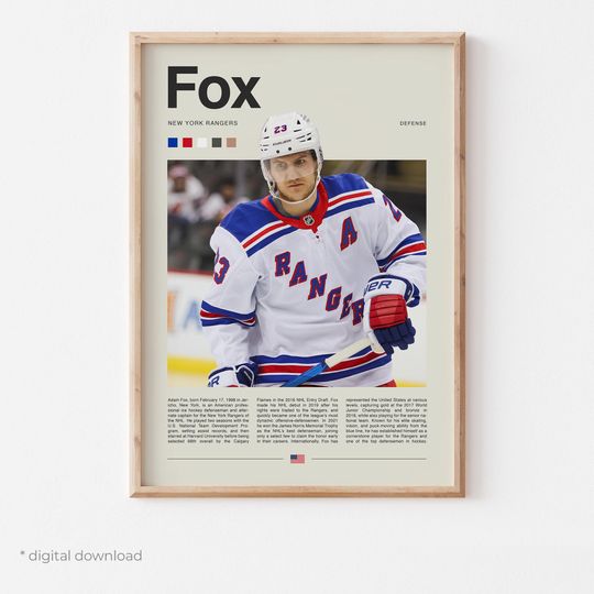 Discover Adam Fox Poster  Ice Hockey Wall Art