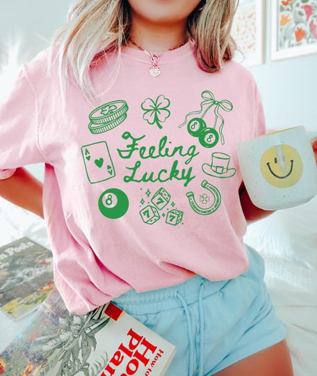 Discover Feeling Lucky Shirt, St Patrick Day Baby Tee, St Patty's Day Tshirt, Y2K Trendy Irish Top
